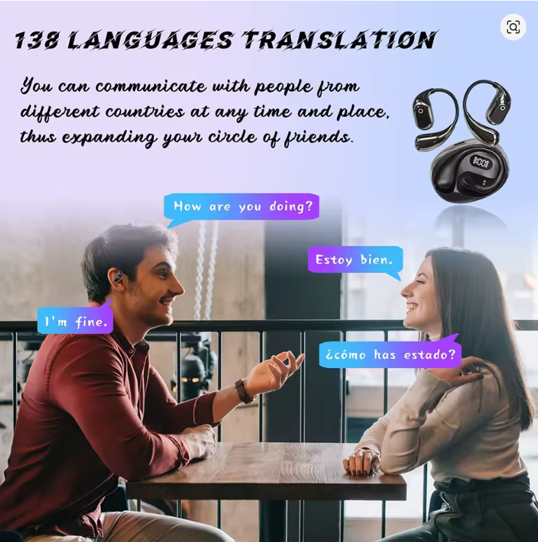 Comunícate en cualquier idioma – traducción instantánea con estilo GlobeEars™ (Blancos Edición Limitada)